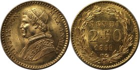 Europäische Münzen und Medaillen, Vatikan. Pius IX. 2.5 Scudi 1859, Gold. 4.33 g. Sehr schön-vorzüglich