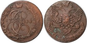 Russische Münzen und Medaillen, Katharina II. (1762-1796). 5 Kopeken 1788 EM, Kupfer. Bitkin 641 (R-2). Sehr schön, Ki. Korrosionsspuren