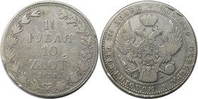Russische Münzen und Medaillen, Nikolaus I. (1826-1855), 1 1/2 Rubel / 10 Zlotych 1836 MW. Silber. Bitkin 1132. Schön-sehr schön