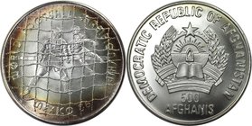 Weltmünzen und Medaillen, Afghanistan. "XVII. World Cup Mexico 1986" - Torwart. 500 Afghanis 1986, Silber. 0.51 OZ. KM 1009. Stempelglanz