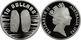 Weltmünzen und Medaillen, Australien / Australia. Kaiserpinguin. 10 Dollars 1992, Silber. 0.6 OZ. KM 199. Polierte Platte