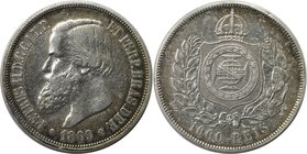 Weltmünzen und Medaillen, Brasilien / Brazil. Pedro II. (1831-1889). 1000 Reis 1869, Silber. 0.36 OZ. KM 476. Vorzüglich