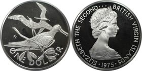 Weltmünzen und Medaillen, Britische Jungferninseln / British Virgin Islands. Fregattvogel. 1 Dollar 1975, Silber. 0.76 OZ. KM 6a. Polierte Platte