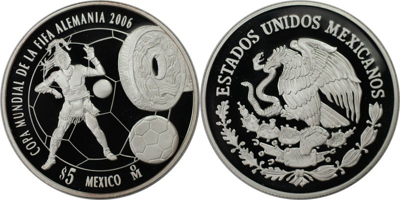 Weltmünzen und Medaillen, Mexiko / Mexico. Fußball - WM 2006 in Deutschland. 5 P...