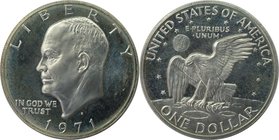 Weltmünzen und Medaillen, Vereinigte Staaten / USA / United States. Eisenhower Dollar 1971 S, Silber. KM 203a. Polierte Platte