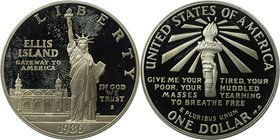 Weltmünzen und Medaillen, Vereinigte Staaten / USA / United States. 100 Jahre Freiheitsstatue. Dollar 1986 S, Silber. KM 214. Polierte Platte