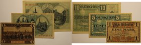 Banknoten, Deutschland / Germany, Lots und Sammlungen. Notgeld Stadt Mühlhausen (Provinz Sachsen, Thüringischer Teil/Thüringen). 1, 5, 10 Mark 1918-19...