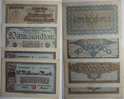 Banknoten, Deutschland / Germany, Lots und Sammlungen. Notgeld Köln, Inflation. 2 x 10 Mln Mark 1923, 20 Mln Mark 1923, 500 Mln Mark, 1923. Lot von 4 ...