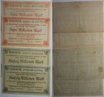 Banknoten, Deutschland / Germany, Lots und Sammlungen. Notgeld Stollberg, Inflation. 2 x 10 Mln Mark 1923, 2 x 50 Mln Mark 1923. Keller: 4892. Lot von...