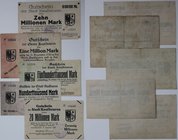 Banknoten, Deutschland / Germany, Lots und Sammlungen. Geldschein, Stadt Kaufbeuren (Bay). 100 000 Mark - 20 Millionen Mark 1923. Lot von 5 Banknoten....