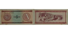Banknoten, Kuba / Cuba. 5 Pesos 1985. P.FX3. I