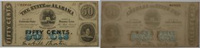 Banknoten, USA / Vereinigte Staaten von Amerika, Obsolete Banknotes. Montgomery, AL- State of Alabama. 50 Cents Banknote 1863. I