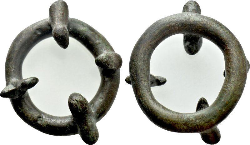 CELTIC. "Rouelles". Ae. 

Obv: Massive bronze ring with four attached birds.
...