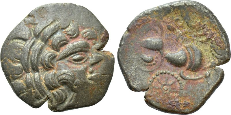 NORTHWEST GAUL. Redones (Circa 100-50 BC). BI Stater. 

Obv: Stylized head of ...
