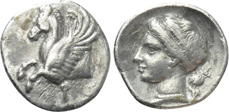 CORINTHIA. Corinth. Hemidrachm (Circa 350-300 BC). 

Obv: Forepart of Pegasus ...