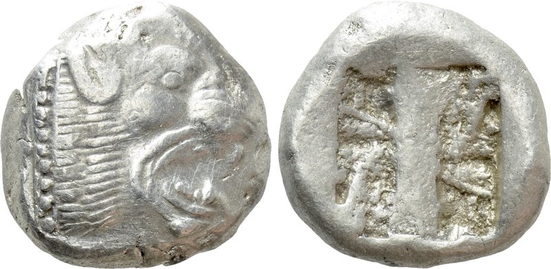 CARIA. Lindos. Stater (Circa 510/15-485 BC).

Obv: Head of roaring lion right....