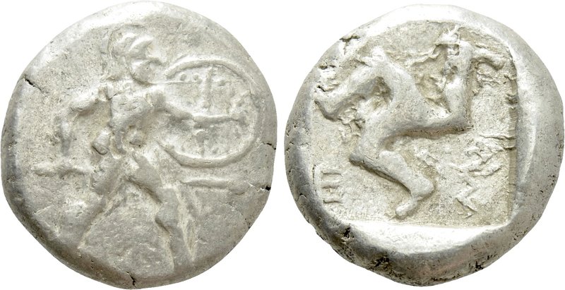 PAMPHYLIA. Aspendos. Stater (Circa 465-430 BC). 

Obv: Warrior advancing right...