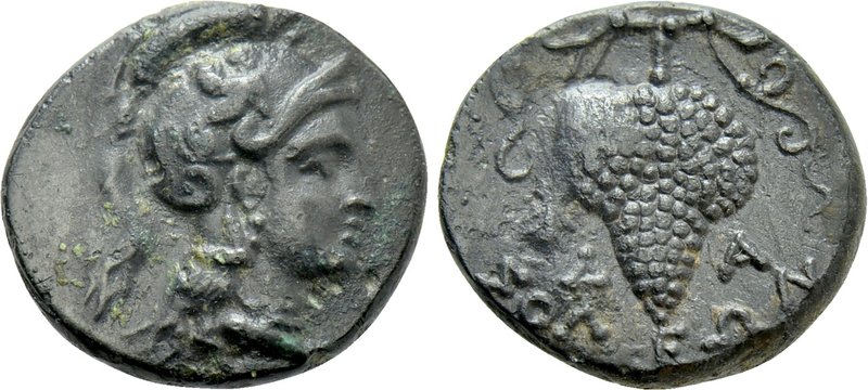 CILICIA. Soloi. Ae (Circa 350-330 BC). 

Obv: Head of Athena right.
Rev: ΣOΛΕ...