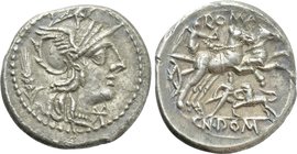 CN. DOMITIUS AHENOBARBUS. Denarius (128 BC). Rome.