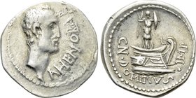 CN. DOMITIUS L. F. AHENOBARBUS. Denarius (41-40 BC). Uncertain mint along the Adriatic or Ionian Sea.