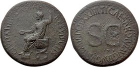 TIBERIUS (14-37). Sesterius. Rome.