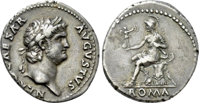 NERO (54-68). Denarius. Rome.

Obv: NERO CAESAR AVGVSTVS.
Laureate head right...