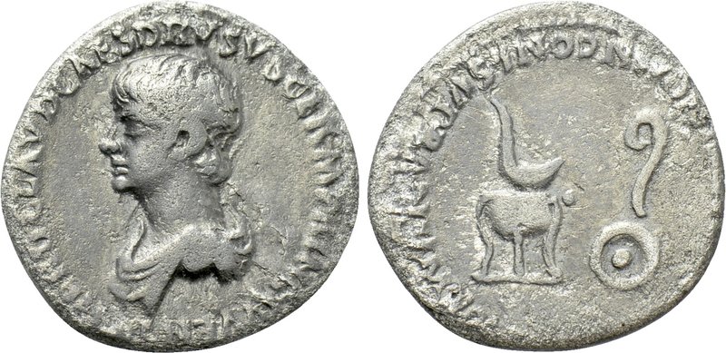 NERO (Caesar, 50-54). Denarius. Rome. 

Obv: NERO CLAVD CAES DRVSVS GERM PRINC...