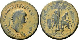 TITUS (79-81). Sesterius. Rome. "Judaea Capta" issue.