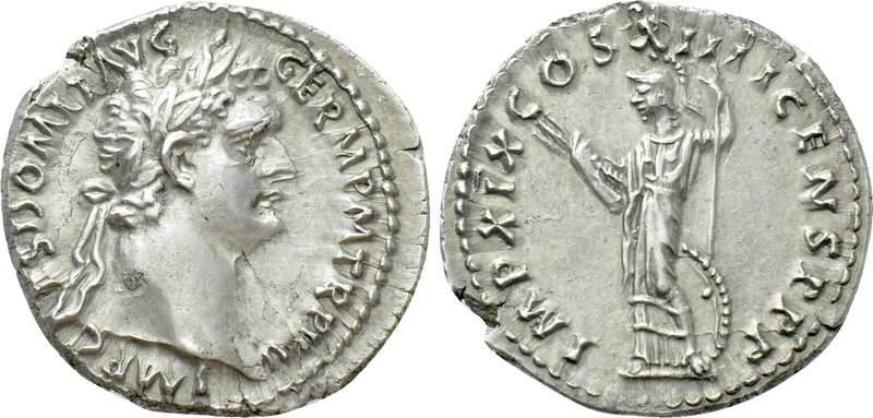 DOMITIAN (81-96). Denarius. Rome. 

Obv: IMP CAES DOMIT AVG GERM P M TR P VIII...