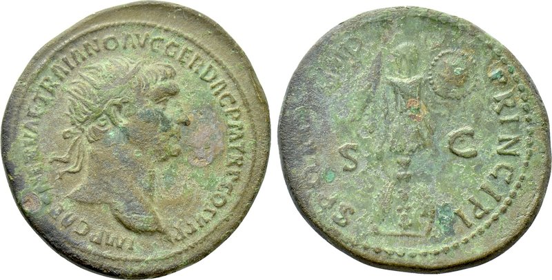 TRAJAN (98-117). Dupondius. Rome. 

Obv: IMP CAES NERVAE TRAIANO AVG GER DAC P...