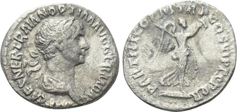 TRAJAN (98-117). Quinarius. Rome. 

Obv: IMP CAES NER TRAIAN OPTIM AVG GERM DA...