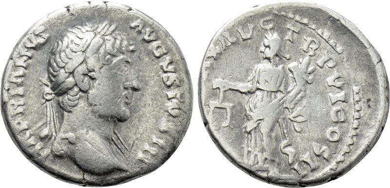 HADRIAN (117-138). Denarius. Contemporary imitation. 

Obv: HADRIANVS AVGVSTVS...