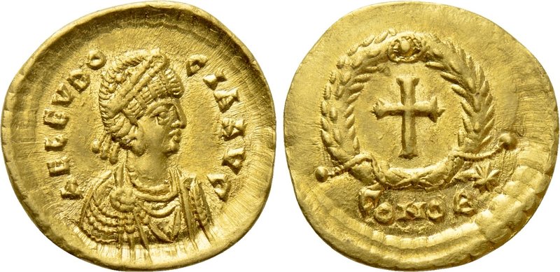 AELIA EUDOCIA (Augusta, 423-460). GOLD Tremissis. Constantinople.

Obv: AEL EV...