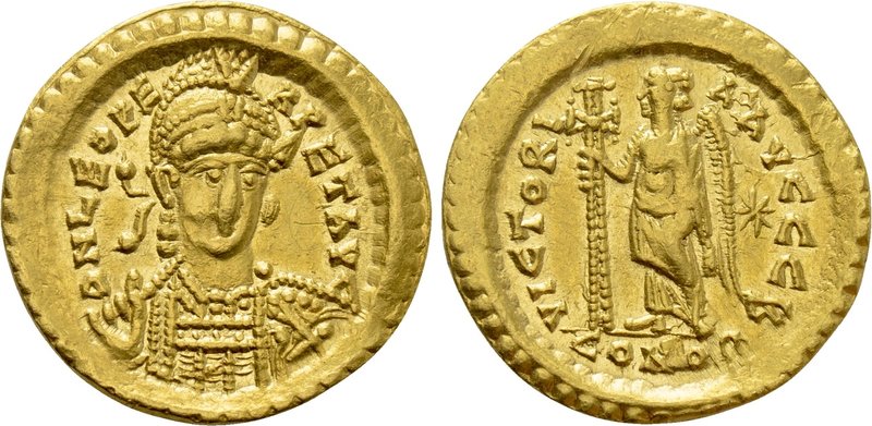 LEO I (457-474). GOLD Solidus. Constantinople. 

Obv: D N LEO PERPET AVG. 
He...