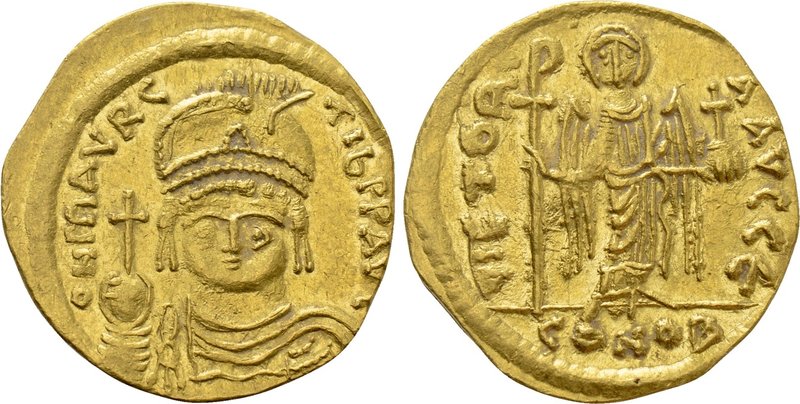 MAURICE TIBERIUS (582-602). GOLD Solidus. Constantinople. 

Obv: D N MAVRC TIЬ...