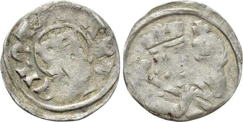 BOHEMIA. Ottokar II (1253-1278). Denar. 

Obv: Facing bust.
Rev: Crown.

Fr...