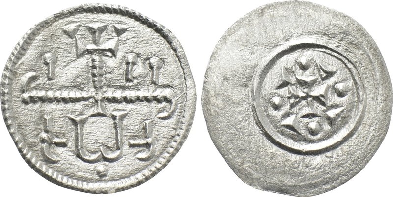 HUNGARY. Geza II Denar (1141-1162). Denar. 

Obv: Cross on horizontal line and...