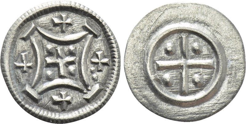 HUNGARY. Bela III Denar (1172-1196). Denar. 

Obv: Ornament.
Rev: Cross; pell...