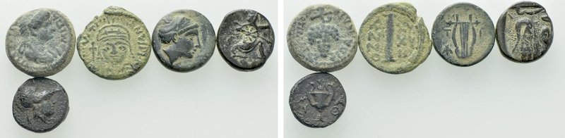 5 Ancient Coins. 

Obv: .
Rev: .

. 

Condition: Very fine.

Weight: g....