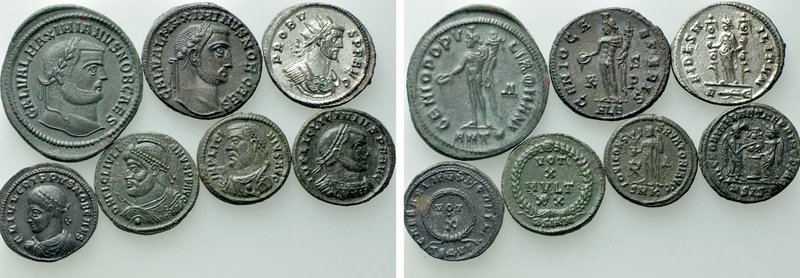 7 Late Roman Coins. 

Obv: .
Rev: .

. 

Condition: See picture.

Weigh...