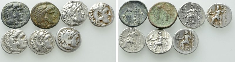 7 Coins of Alexander the Great. 

Obv: .
Rev: .

. 

Condition: See pictu...