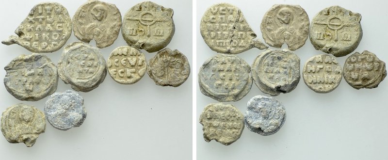 9 Byzantine Seals. 

Obv: .
Rev: .

. 

Condition: See picture.

Weight...