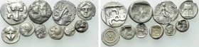 10 Greek Silver Coins; Lesbos, Neandreia etc.
