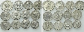 12 Roman Denarii and Antoniniani; Hadrian, Caracalla etc.