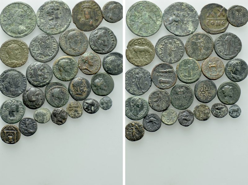 25 Greek and Roman Provincial Coins.

Obv: .
Rev: .

.

Condition: See pi...