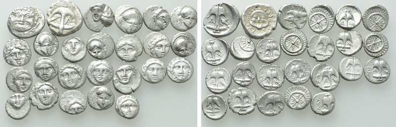 25 Greek Silver Coins; Mesembria, Apollonia Pontika etc. 

Obv: .
Rev: .

....