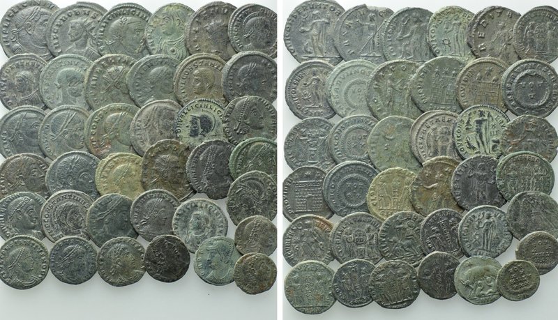 38 Late Roman Coins. 

Obv: .
Rev: .

. 

Condition: See picture.

Weig...