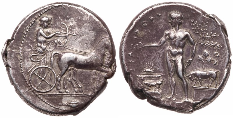 Sicily, Selinos. Silver Tetradrachm (17.34 g), ca. 455-409 BC. &Sigma;E&Lambda;-...