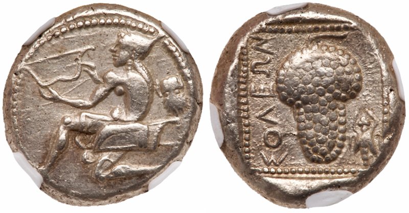 Cilicia, Soloi. Silver Stater (10.74 g), ca. 440-410 BC. Amazon kneeling left, q...