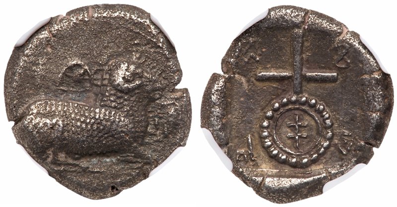 Cyprus, Salamis. Uncertain king. Silver Stater (10.79 g), ca. 445-411 BC. 'Euelt...